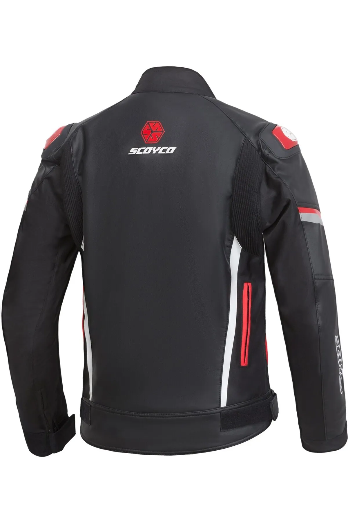 SCOYCO JK153 MONT SİYAH-KIRMIZI DERİ MONT